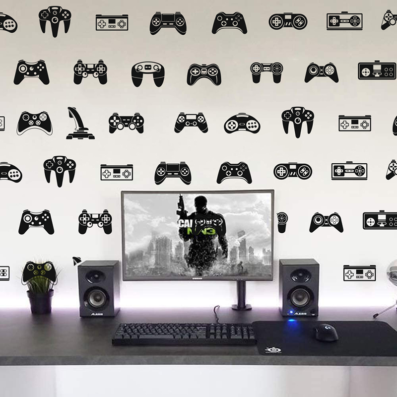 Gaming Accessories Wall - 39 шт., наклейки на стену для